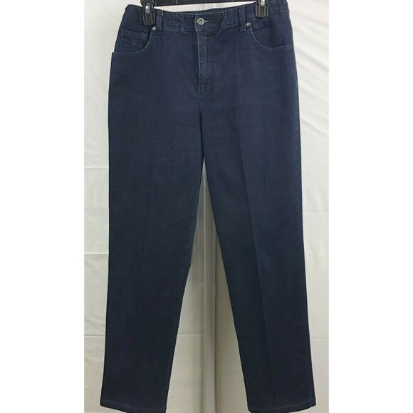 Gloria Vanderbilt Amanda Denim Jeans Women 12S Dark Blue Stretch Elastic Waist - Picture 1 of 12